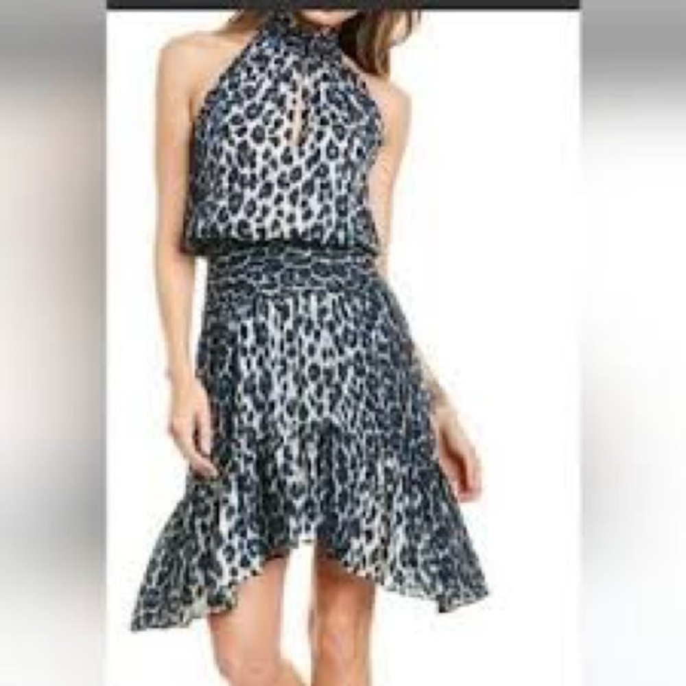 A.L.C. “Cody” dress in cream and blue leopard print, NWT size 4